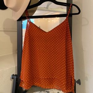 Chiffon Polka Dot Spaghetti Tank